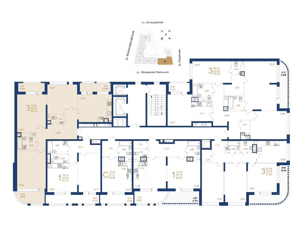 3-комнатная квартира, 103.23 кв.м, Дом на Фридриха Энгельса, изображение-24