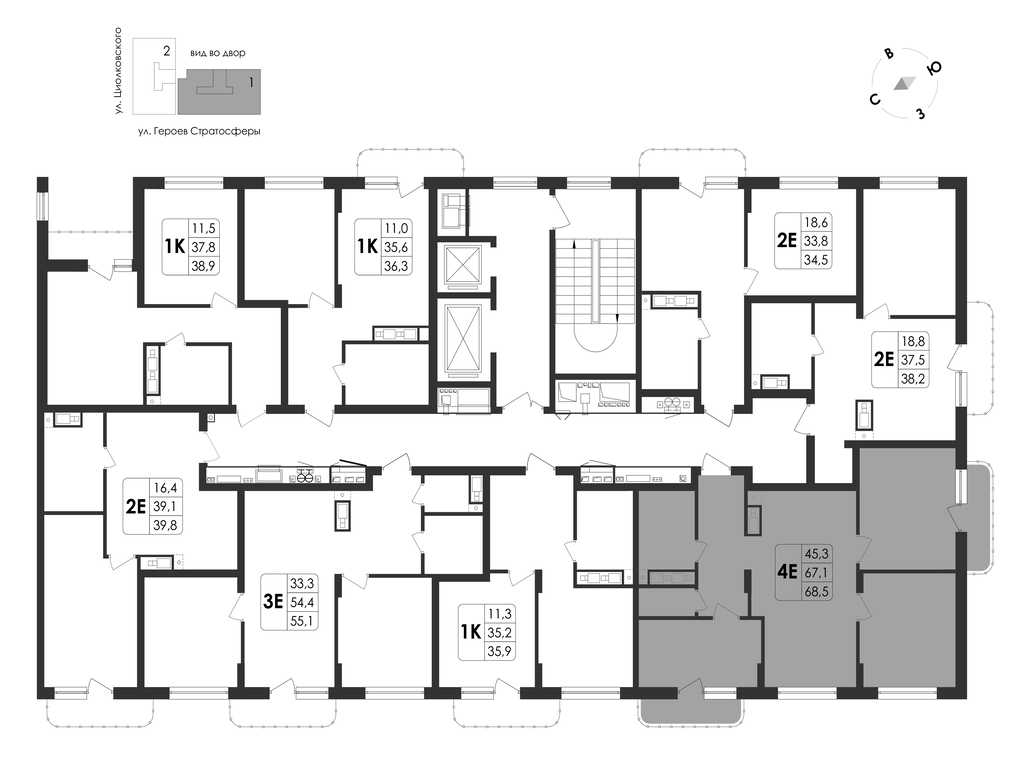 4-комнатная квартира, 68.5 кв.м, "Циолковский", изображение-25