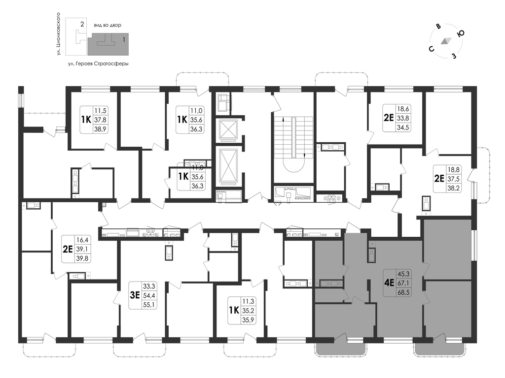 4-комнатная квартира, 68.5 кв.м, "Циолковский", изображение-25