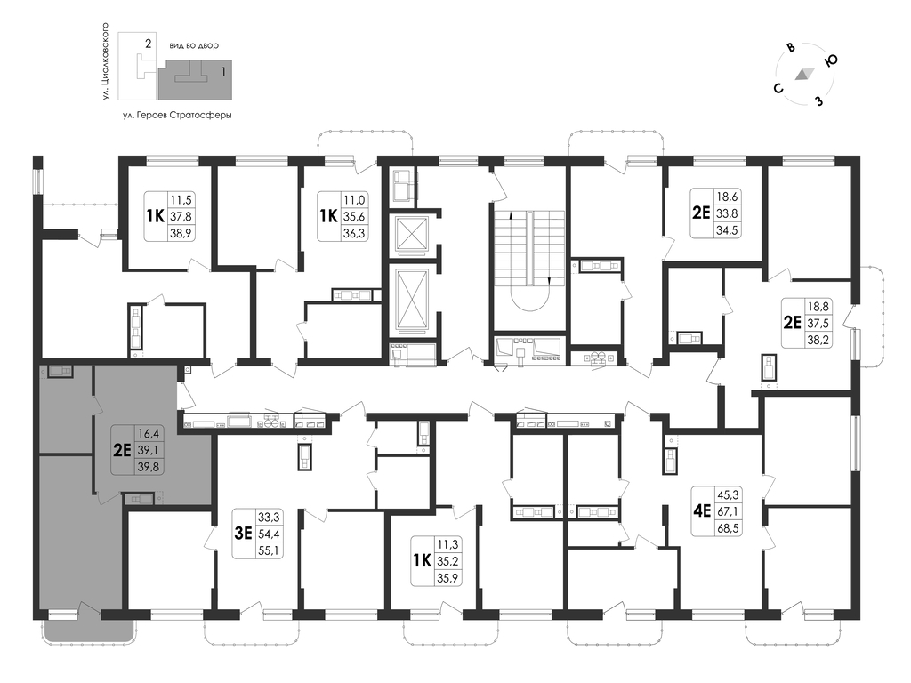 2-комнатная квартира, 39.8 кв.м, "Циолковский", изображение-25