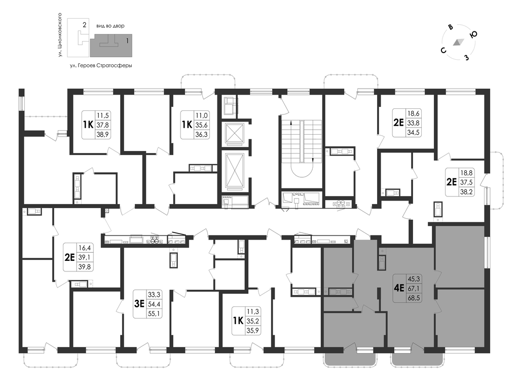4-комнатная квартира, 68.5 кв.м, "Циолковский", изображение-25