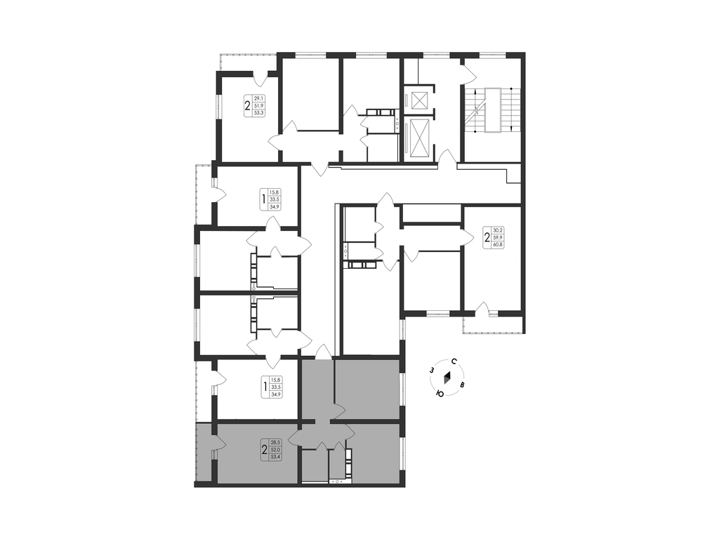 2-комнатная квартира, 53.4 кв.м, Май, изображение-26