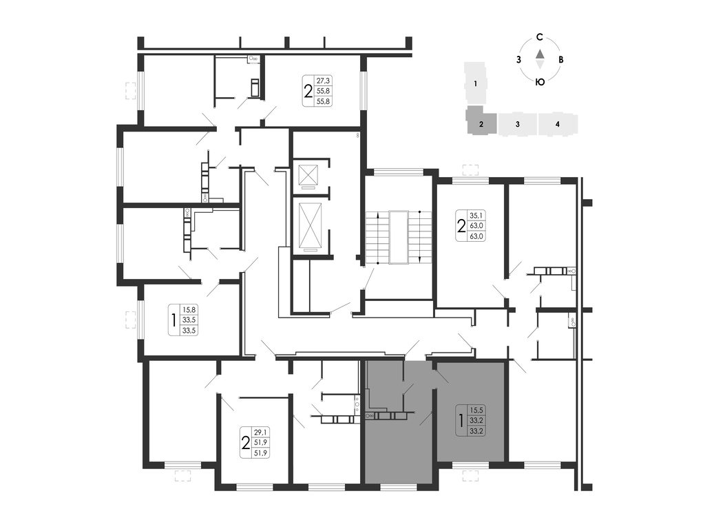 1-комнатная квартира, 33.2 кв.м, Яблоневые сады, изображение-11